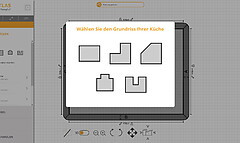 Küchen-Grundriss im Onlineplaner auswählen